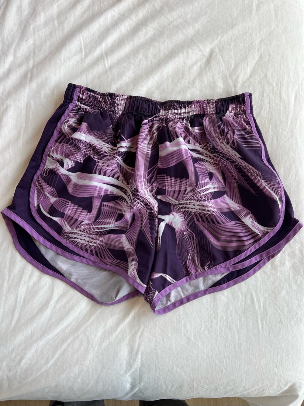 Nike Purple Abstract Print Women’s Athletic Shorts